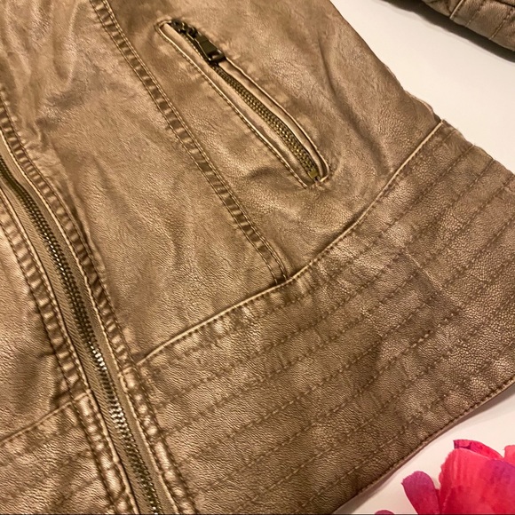Cat Walk Studio Brown Vegan Leather Jacket Medium - Picture 2 of 6